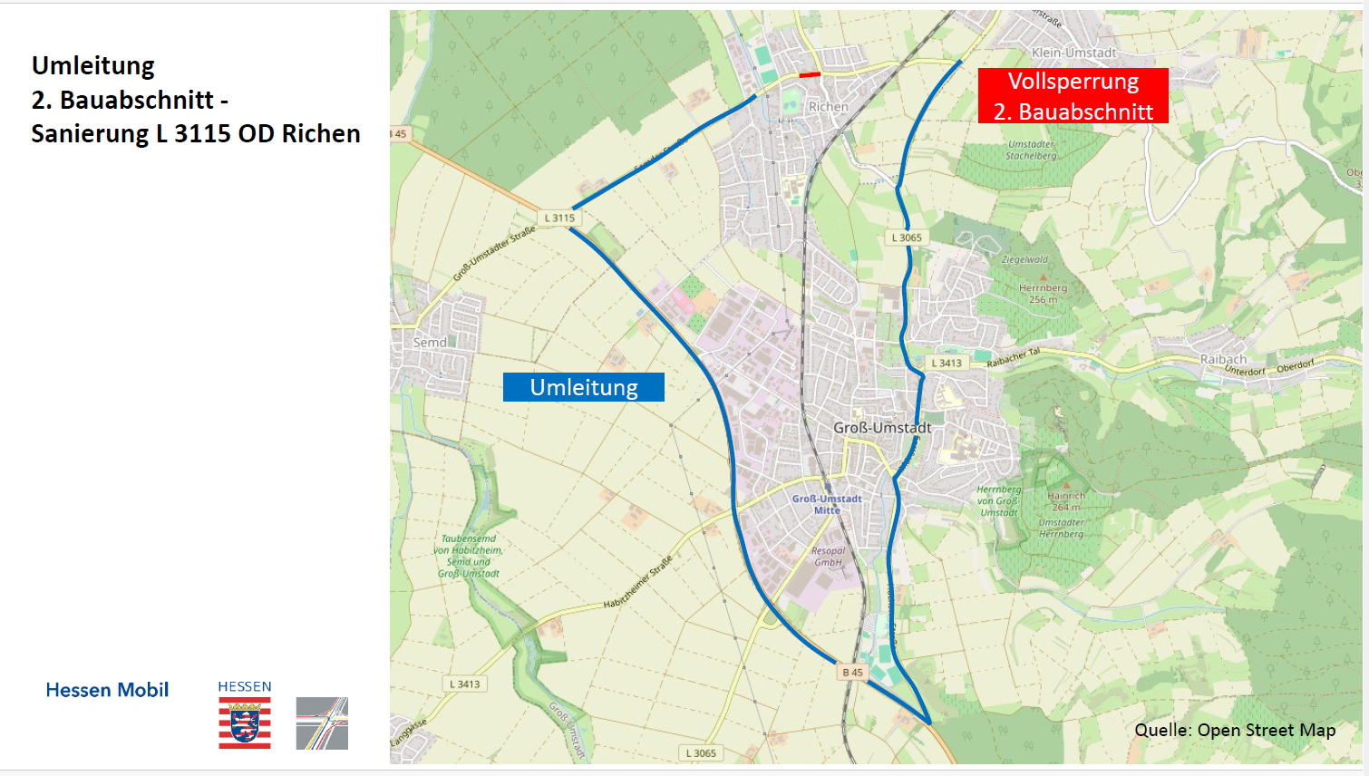 Karte der Umleitung