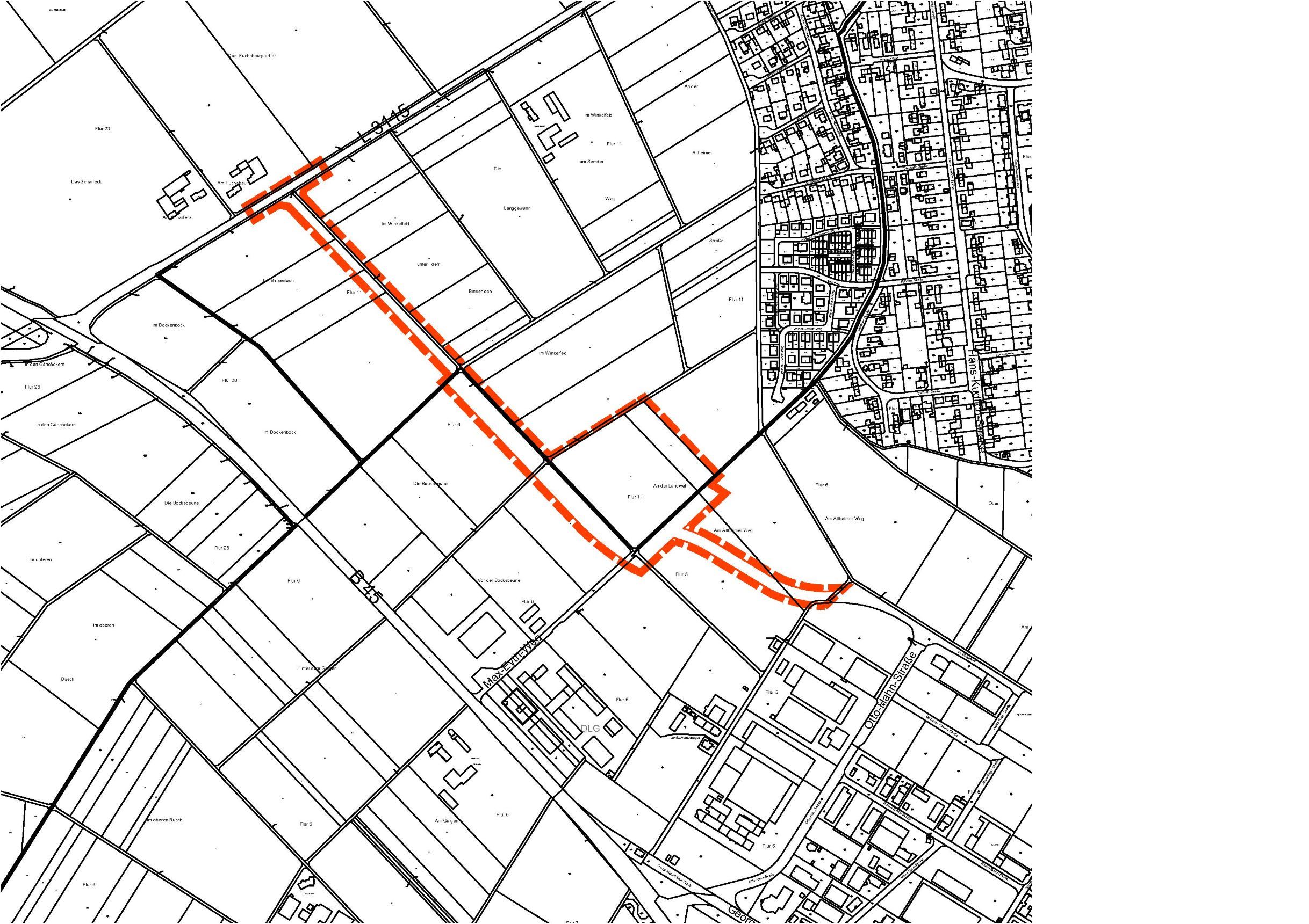 Karte Geltungsbereich 2. Änderung Flächennutzungsplan