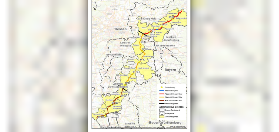 Plan der Spessart-Odenwald-Leitung