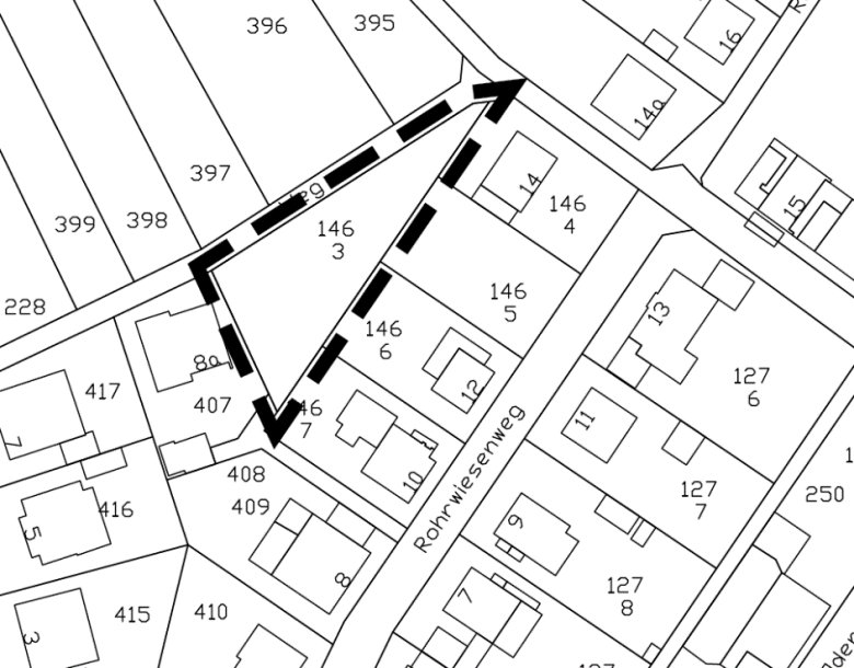 Geltungsbereich B-Plan Westlich Rohrwiesenweg