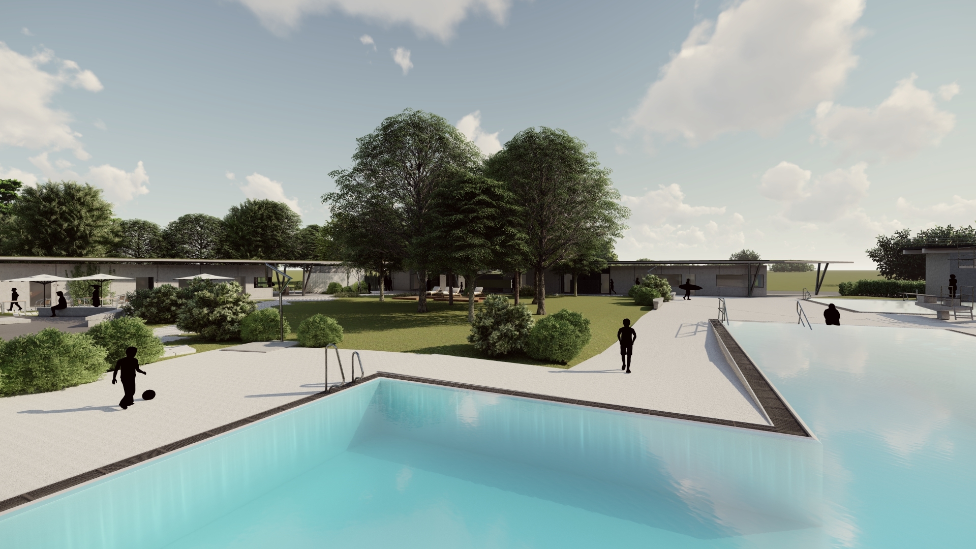 Bauschild Schwimmbad