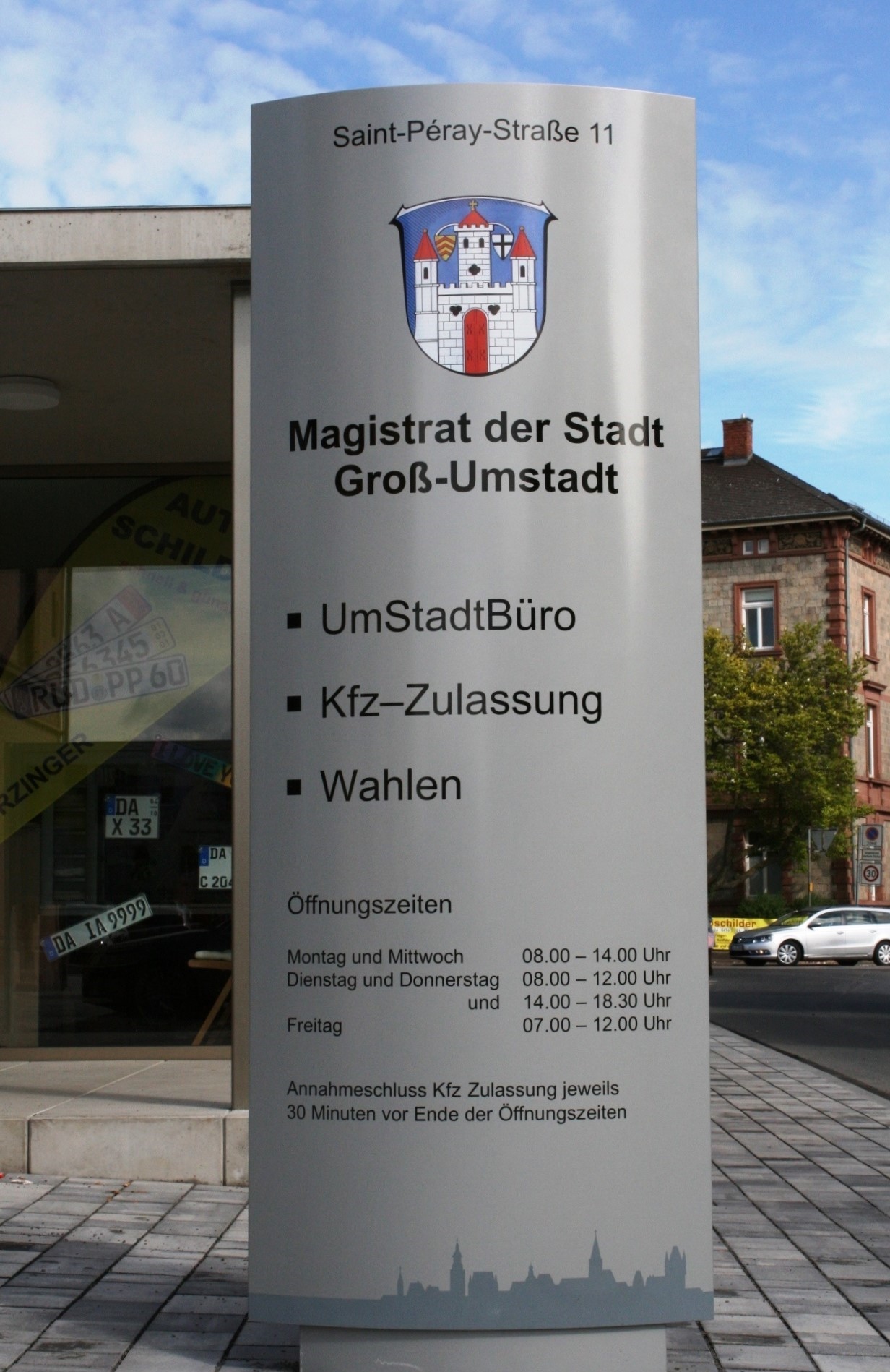 Wegweiser am UmStadtBüro