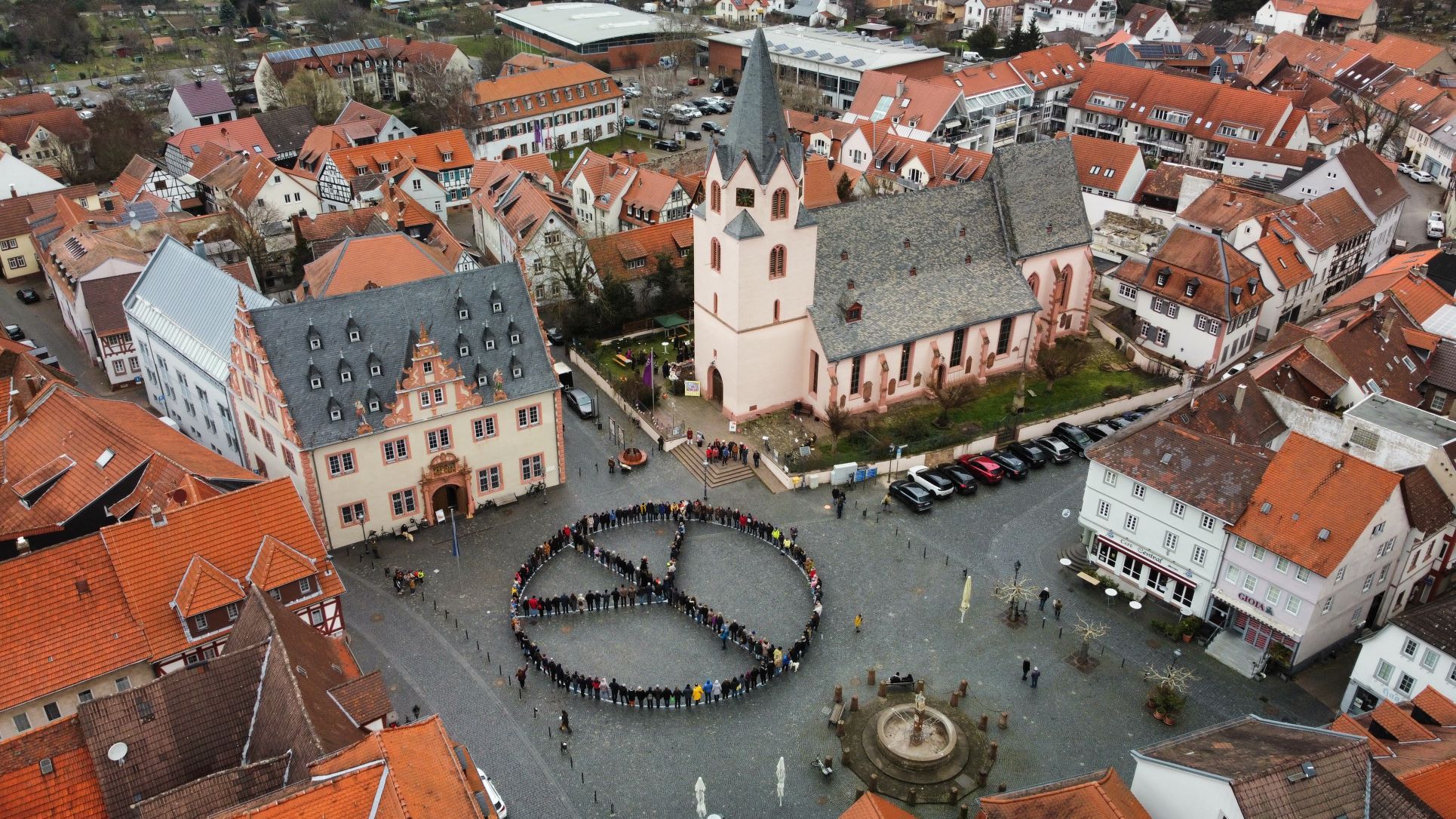 Peace-Zeichen Marktplatz