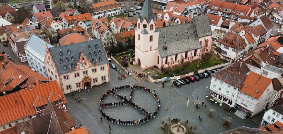 Peace-Zeichen Marktplatz