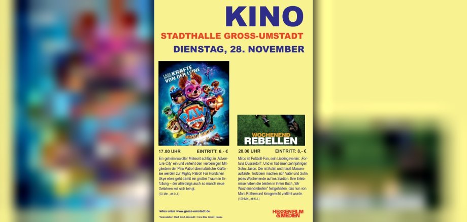 Kino Kombiplakat - Paw Patrol und Wochenendrebellen