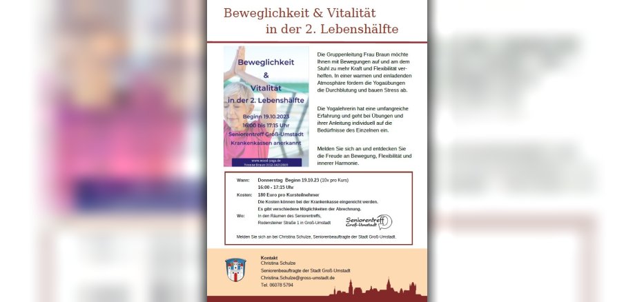 Beweglichkeit und Vitalität in der zweiten Lebenshälfte