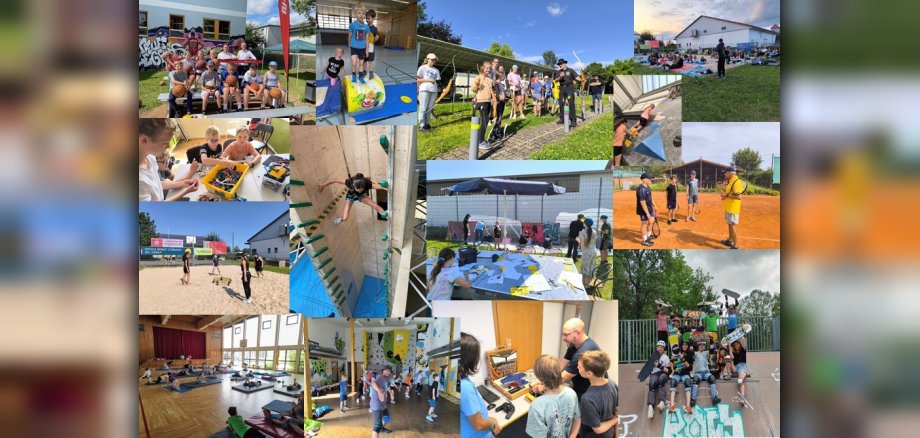 Collage verschiedene Angebote der Ferienspiele