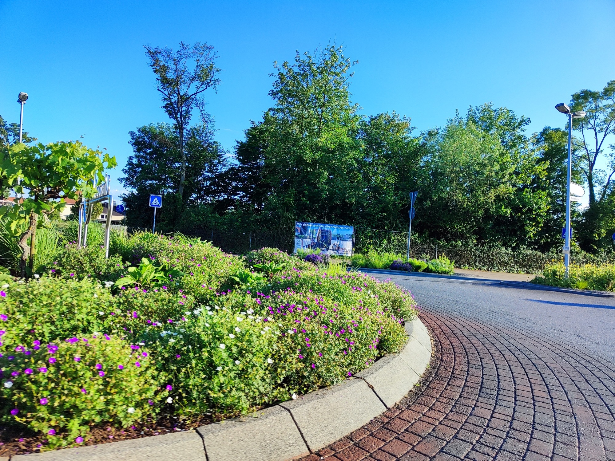 An dieser Stelle am Richer Kreisel hing das gestohlene Banner