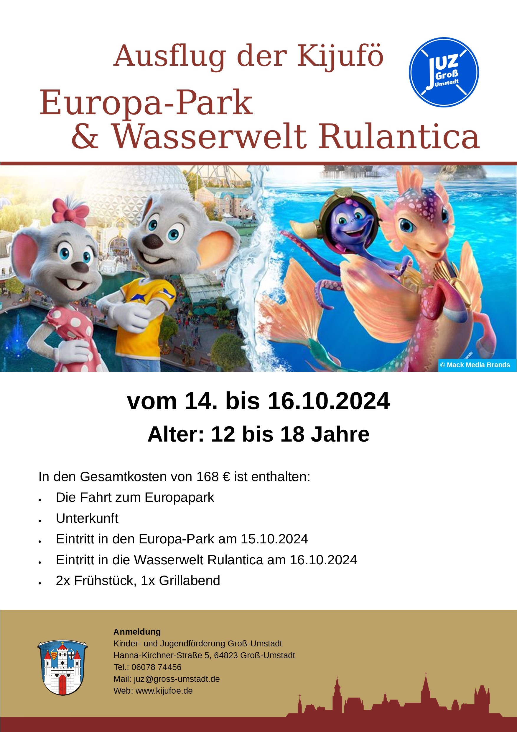 Plakat Fahrt in Europapark und Rulantica