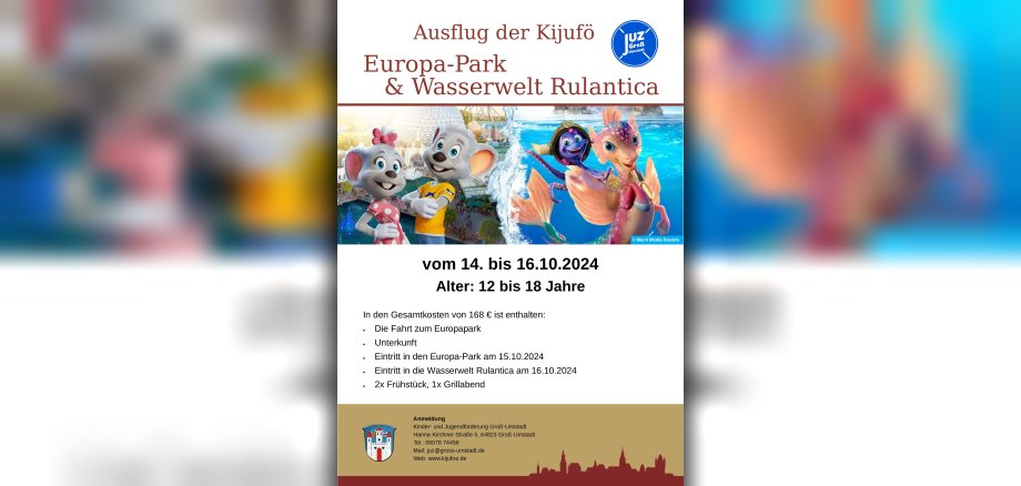 Plakat Fahrt in Europapark und Rulantica