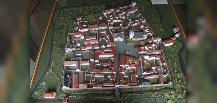Altstadtmodell in der Säulenhalle