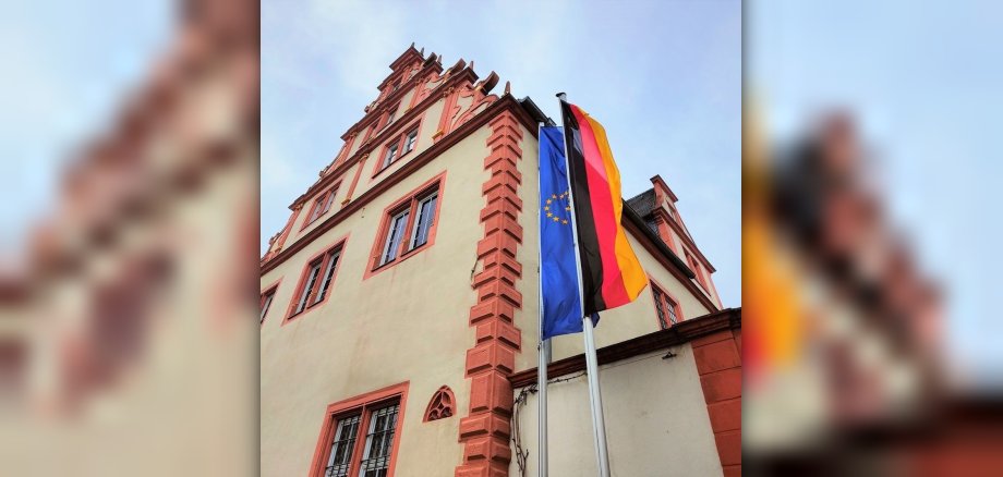 Rathaus mit Flagge
