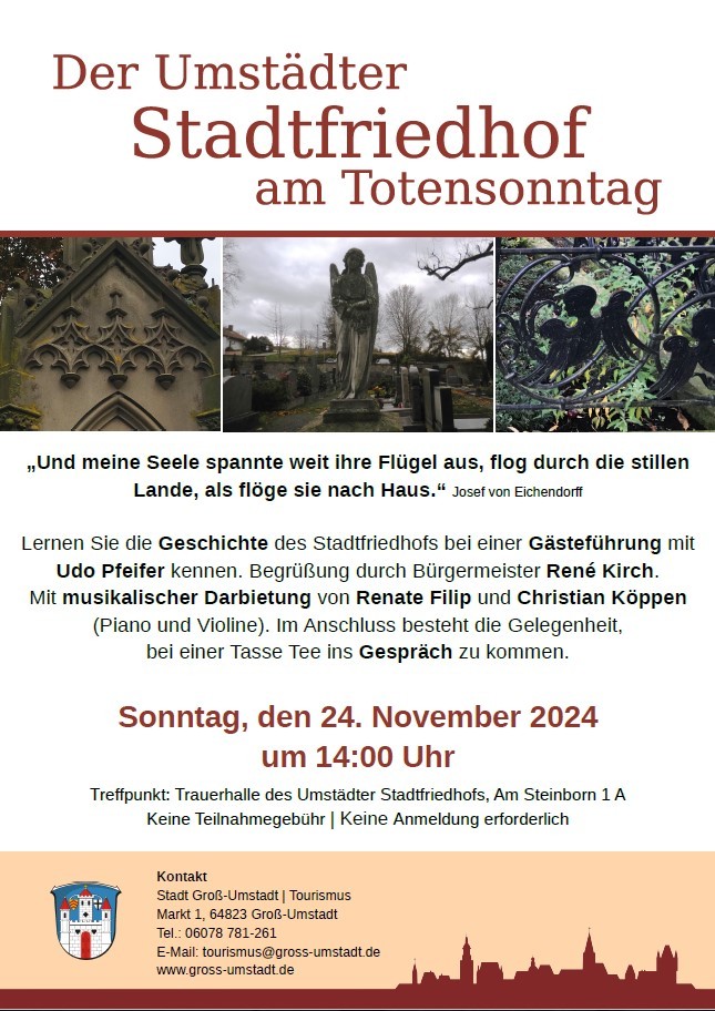 Plakat Führung über den Stadtfriedhof am Totensonntag