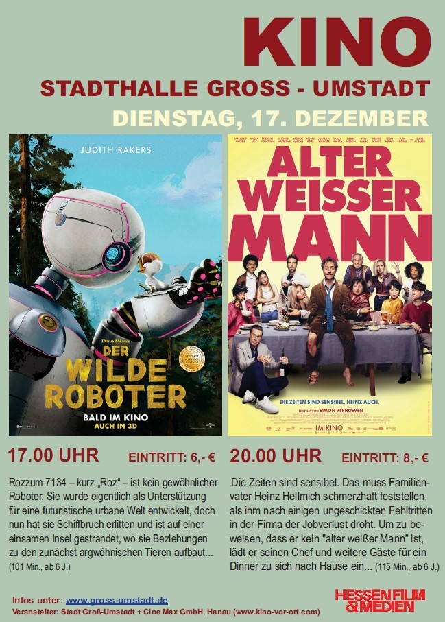 Plakat Stadthallenkino im Dezember