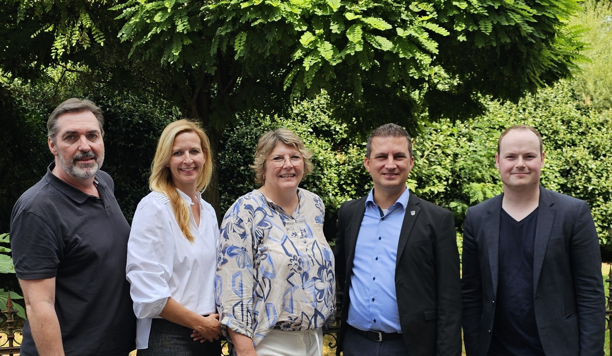 v. l. n. r.: Ingo Huber, Heike Fuhr, Desirée Volz, Bürgermeister René Kirch, Bastian Junkermann