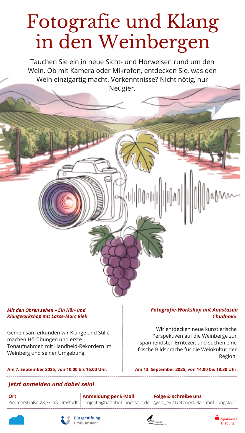 Fotoapparat mit Weintrauben gezeichnet