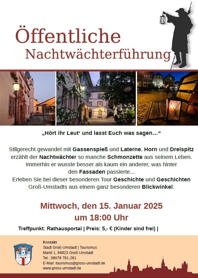 Nachtwächterführung Januar Plakat