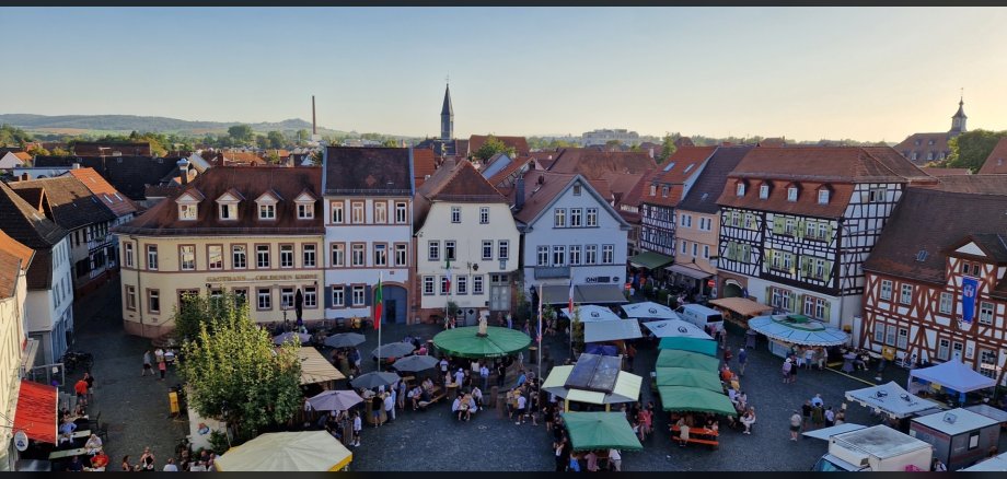 Blick auf den Marktplatz von oben