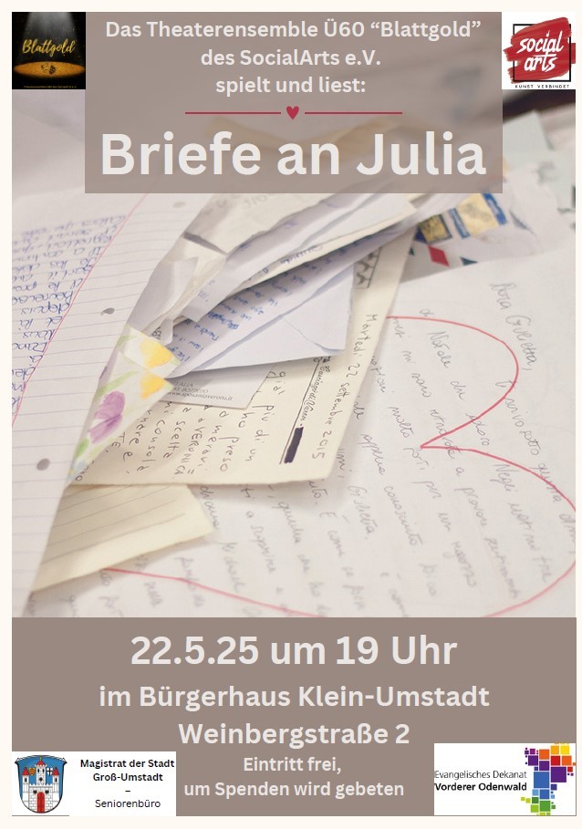 Plakat Theaterstück Briefe an Julia