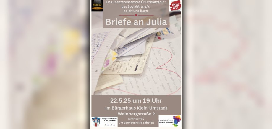 Plakat Theaterstück Briefe an Julia