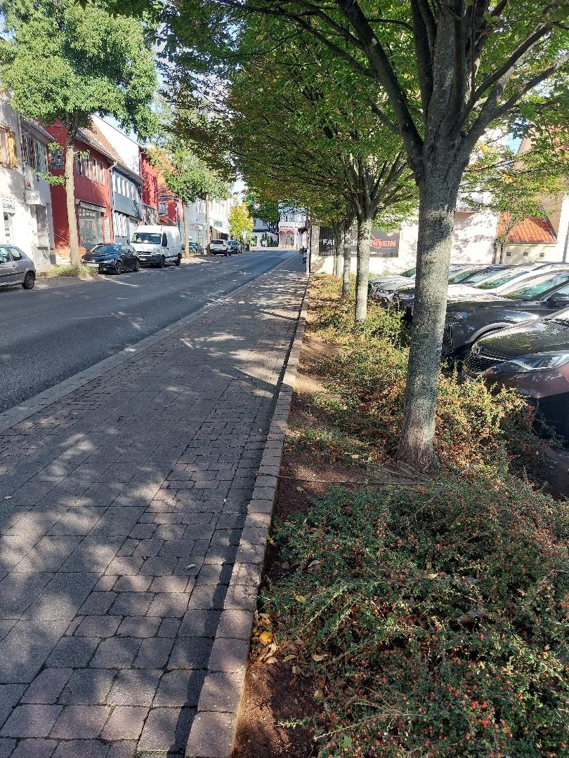 Straßenrand mit Gehweg