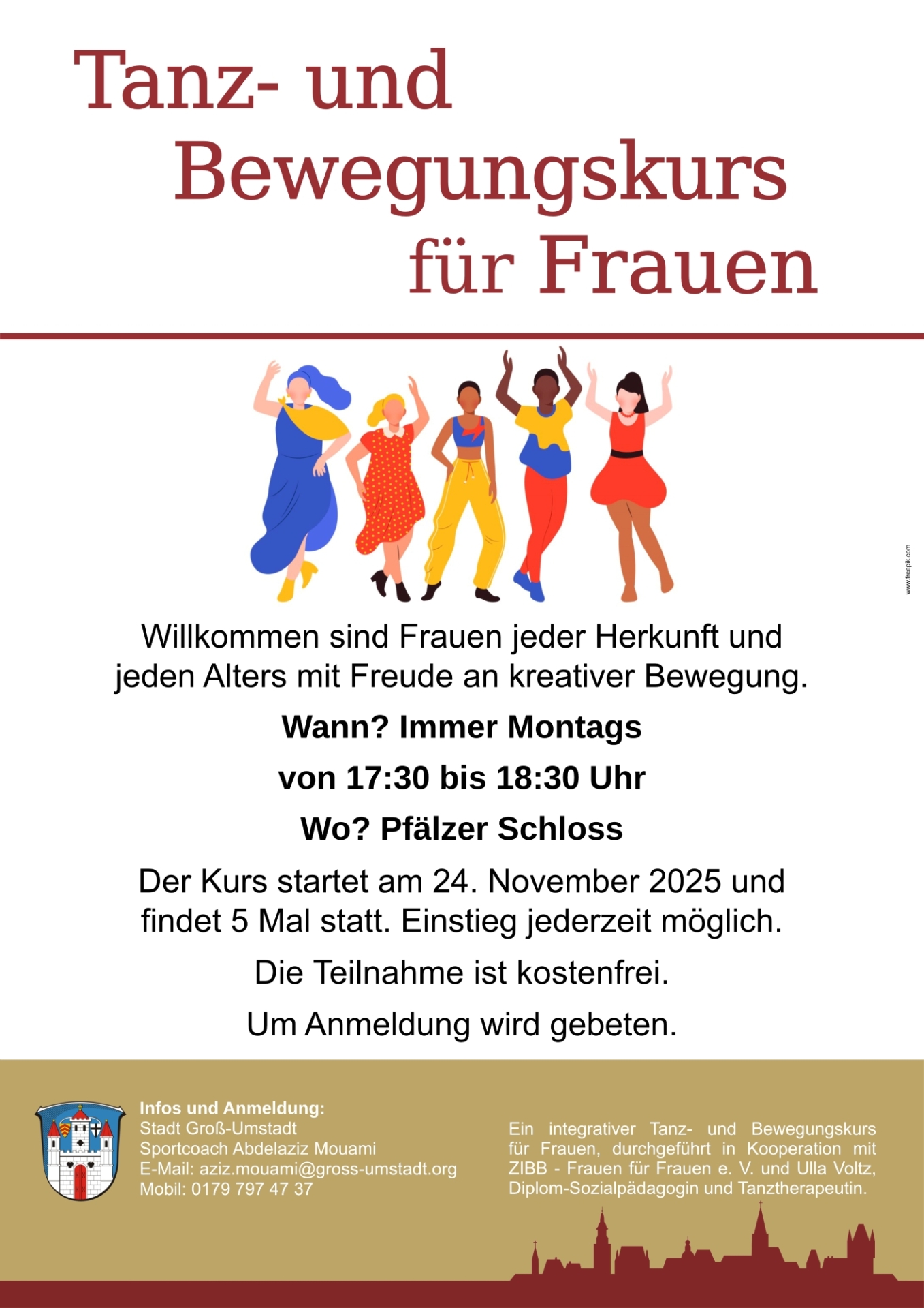 Plakat Bewegungskurs für Frauen