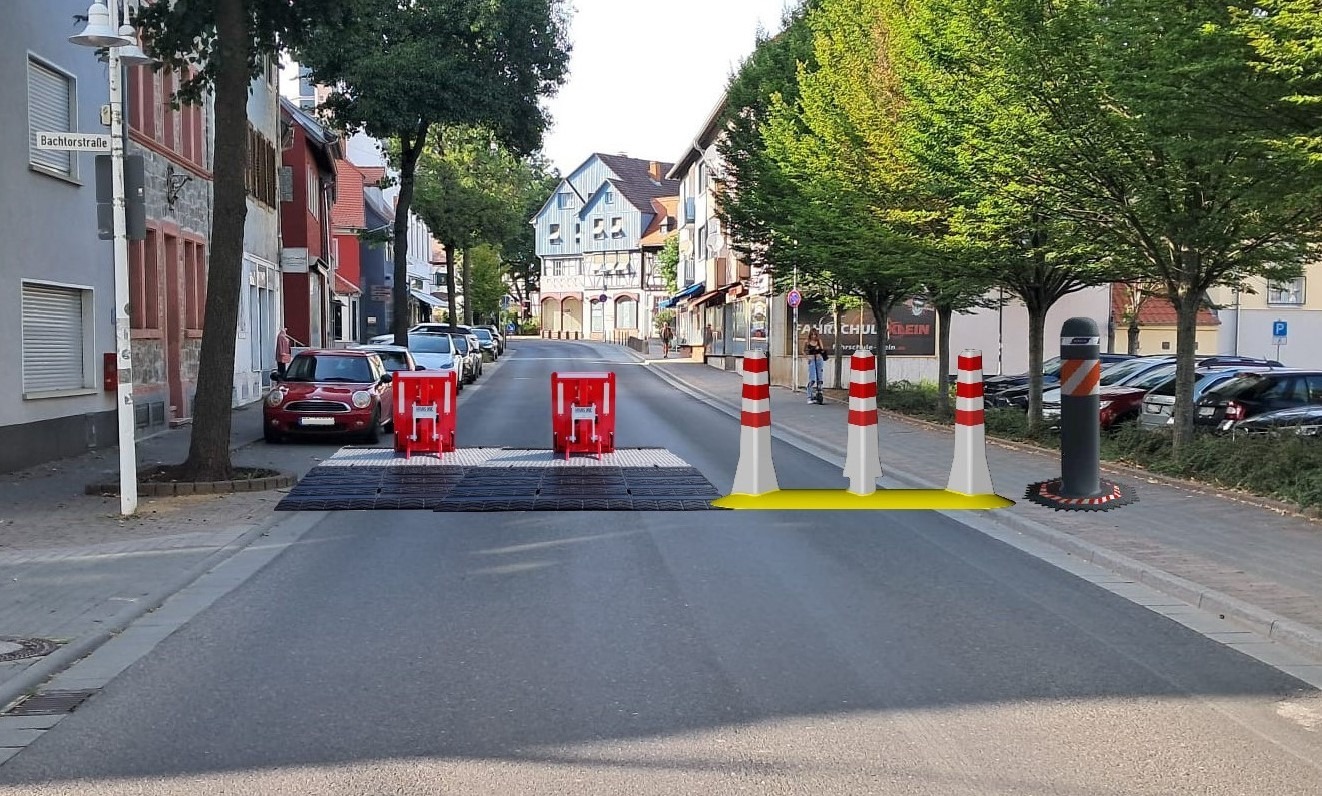 Zufahrtssperren in der Höchster Straße