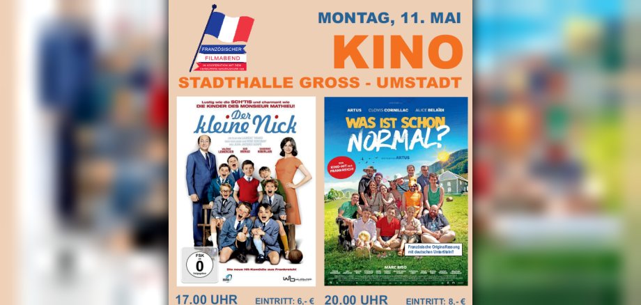 Plakat: Kino in der Stadthalle am 11. Mai