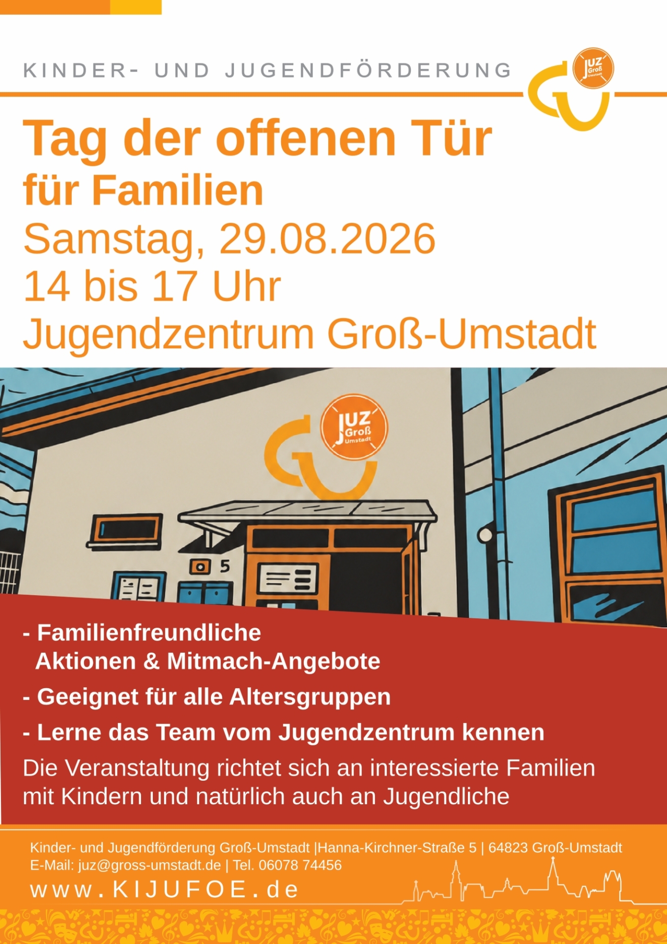 Plakat Tag der offenen Tür im Jugendzentrum