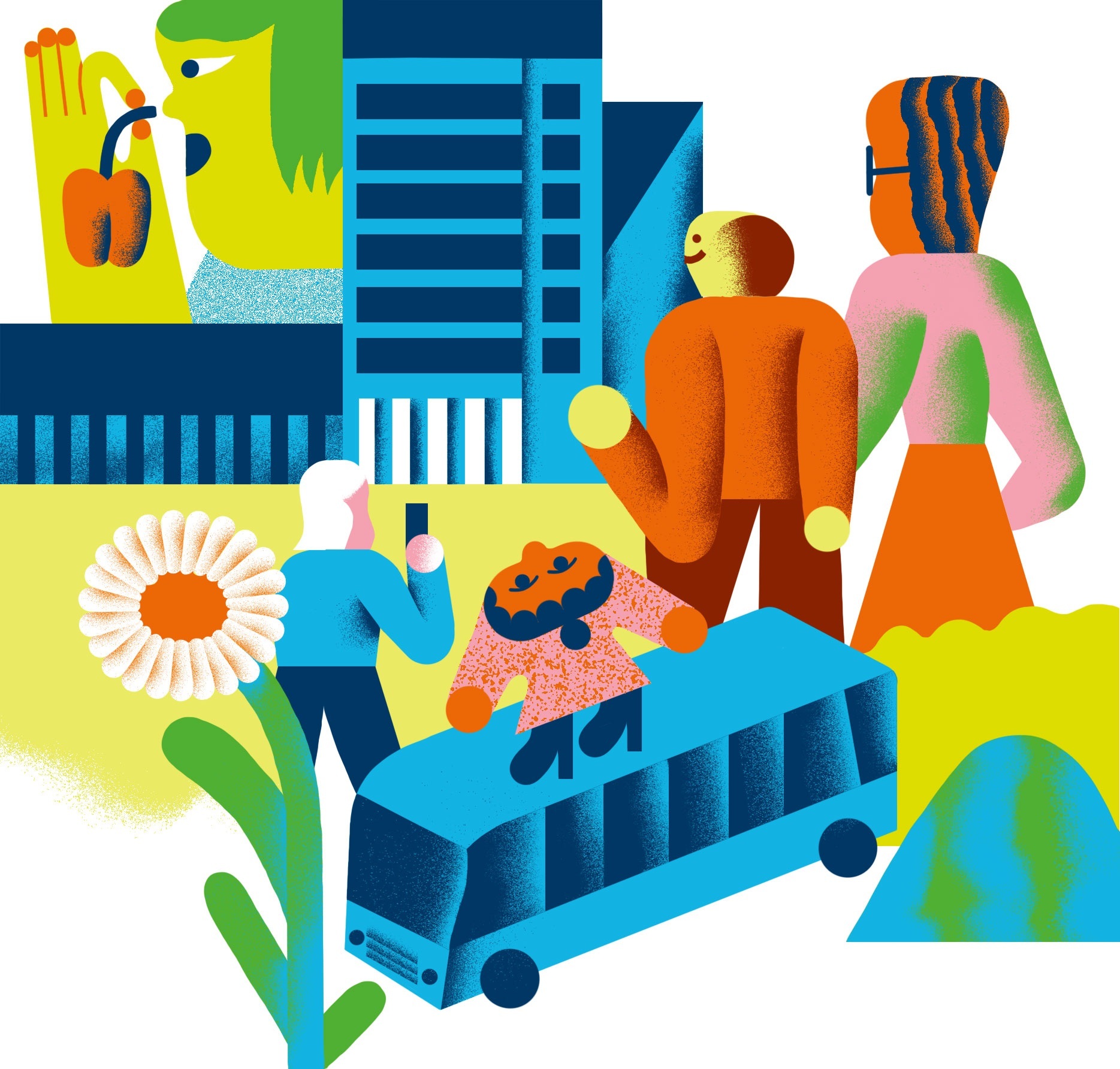 Illustration Demokratie bauen moderne Kunst
