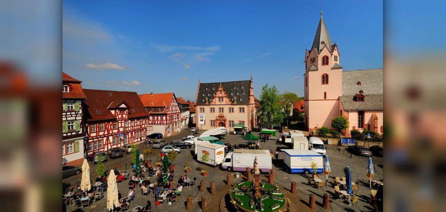 Wochenmarkt von oben