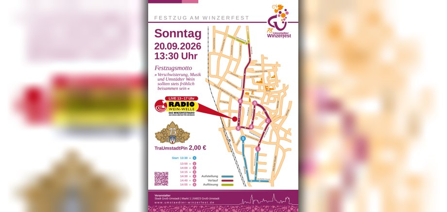Plakat Laufrichtung des Festzuges