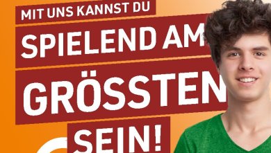 Postkarte Ausbildung Mit uns kannst du spielend am größten sein