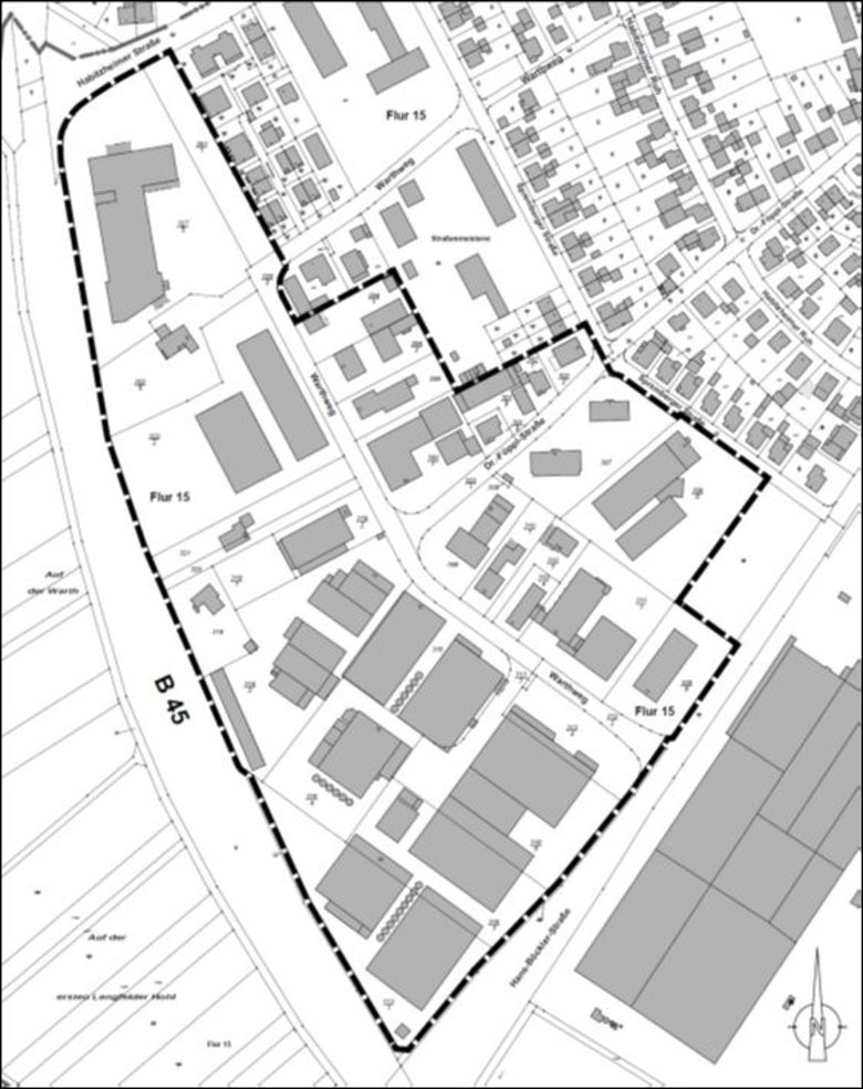 Geltungsbereich Auf der Warth BPlan
